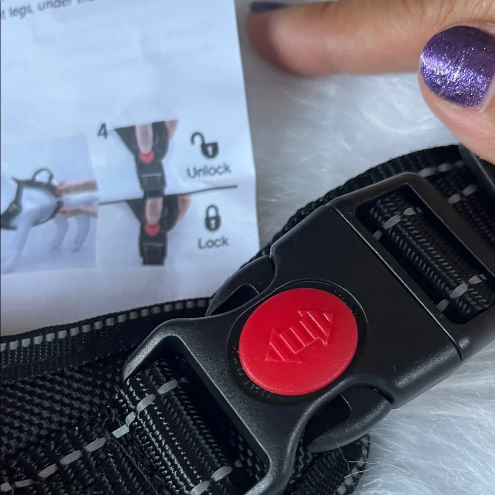 NWT Orange and Black Dog Harness adjustable straps with safely lock Large - Picture 3 of 11